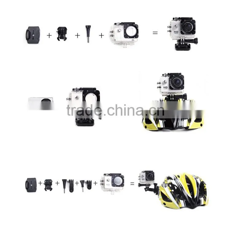 New Arrival Private Housing Full HD1080P 2.0inch Display Screen Underwater 30M Wifi Helmet Sport Camera