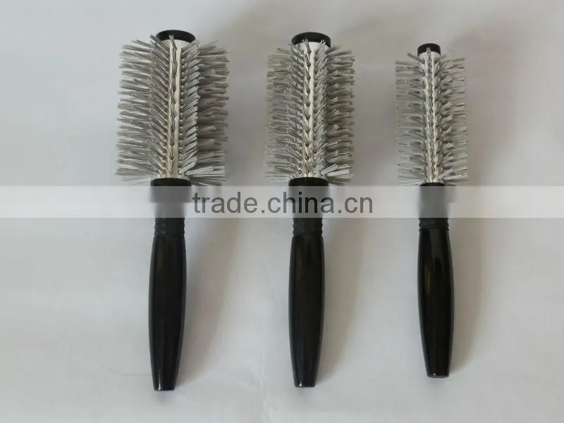 professional wooden hair brush aluminum barrel with nylon