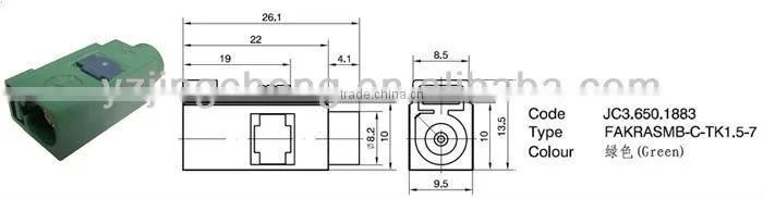 SMB female for cable RG174, FAKRA connector