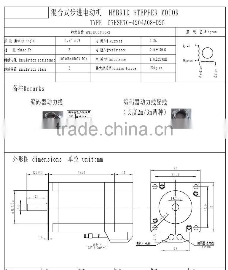 Stepper motor with encoder,Closed loop stepper motor nema23/34