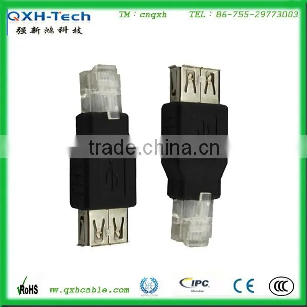 Black USB2.0 AF to RJ45 Adapter Factory Supply High Quality