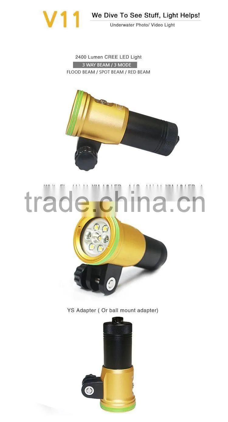 Professional Photography led flashlight scuba diving torch