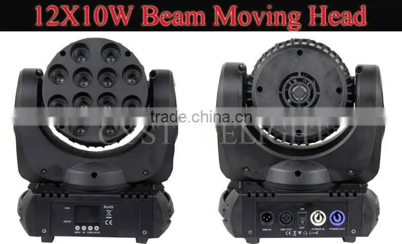 Guangzhou Stage Light 12x10W RGBW 4in1 LED Beam Wash Moving Head Light