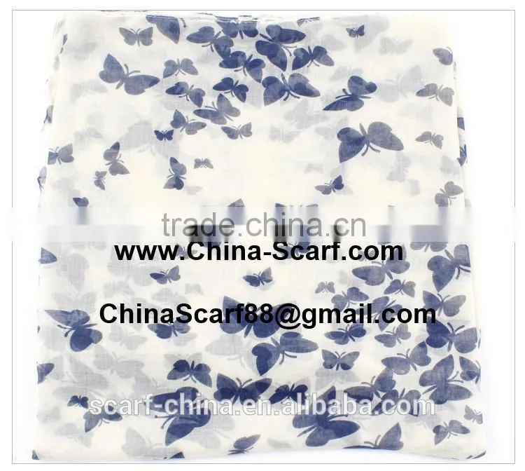 Women scarves wholesale printing monochrome butterfly