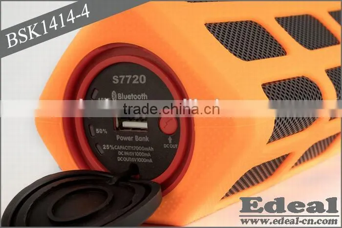2014 power bank waterproof mini bluetooth speaker with subwoofer