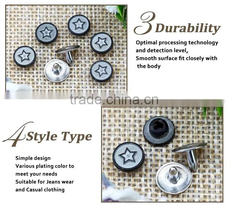 Fashion Jeans Metal Denim Rivets Black Rivet