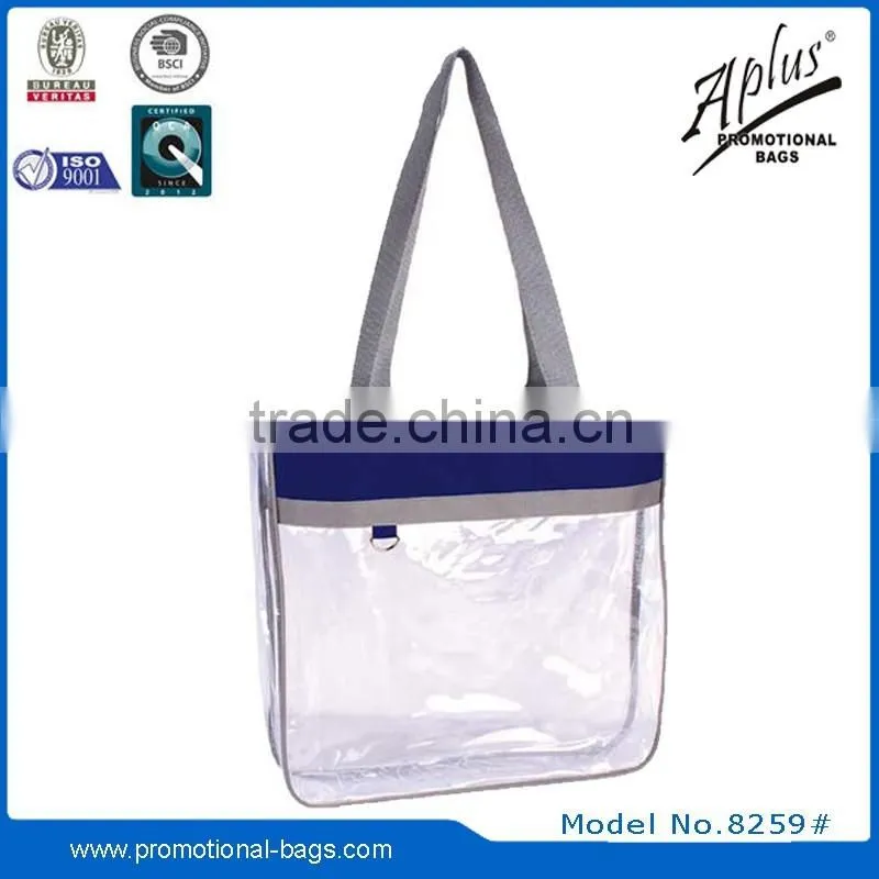 2015 portable PVC custom felt tote bag bags with metal buckle