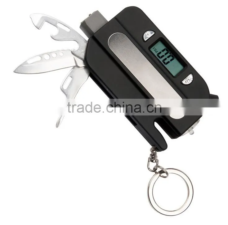 8 in1multifunction LCD digital tire pressure gauge with LED light