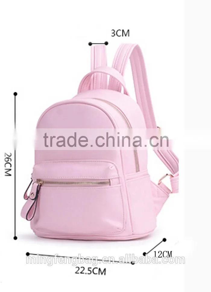 High Quality PU Leather Pink Girl Backpack