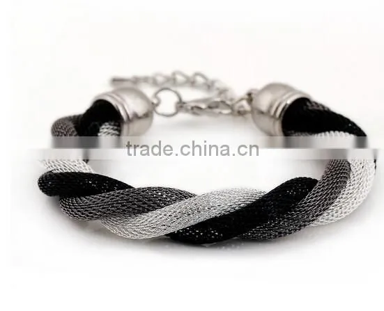 Gold Bangle Stainless Steel Twisted Cable Womens Bracelet Cuff Open End