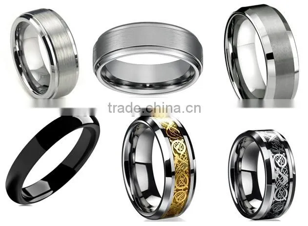 popular style 8MM High Polish Matte Finish Men's black tungsten ring
