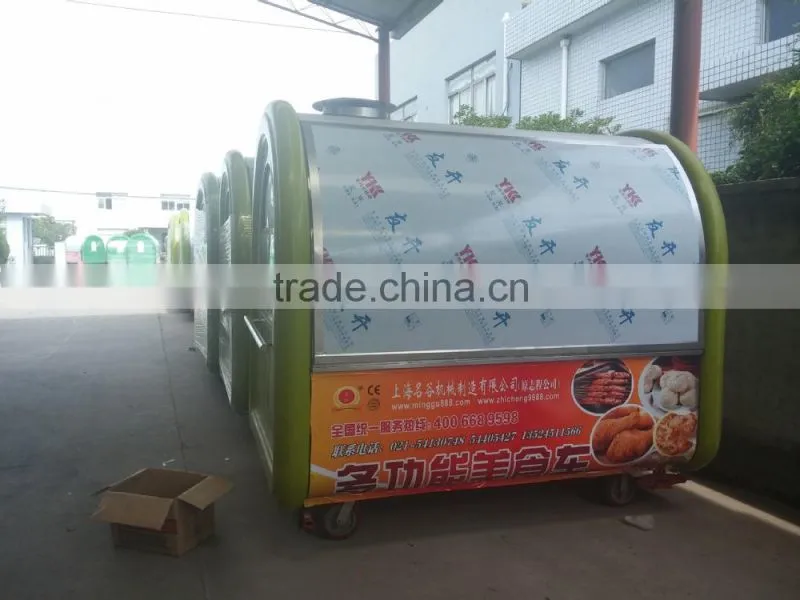 Convenient new style Stainless Steel Mobile Street Food Vending Cart/Kiosk for sale with kitchen