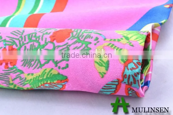 Mulinsen textile printing with twist heavy weight polyest satin fabric