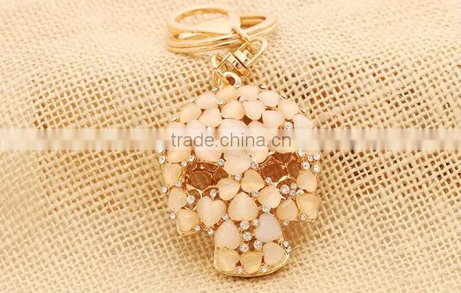 Kingman 2013 Rhinestones High Quality Skull Head Keychain