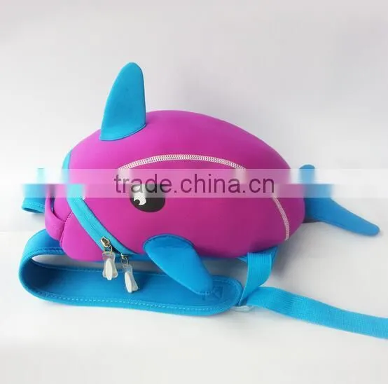 Kids backpack bag / children Waterproof backpack / cartoon bag,Dolphin shape backpack