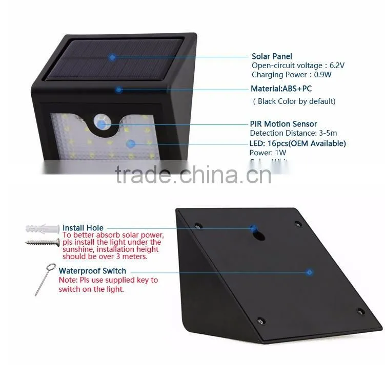 Warehouse Super Bright Solar LED Light, Weatherproof 16 LED Lights Solar Garden led Light