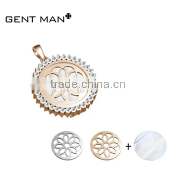 2016 simple unique plated gold beautiful flower pattern pendant necklace for women