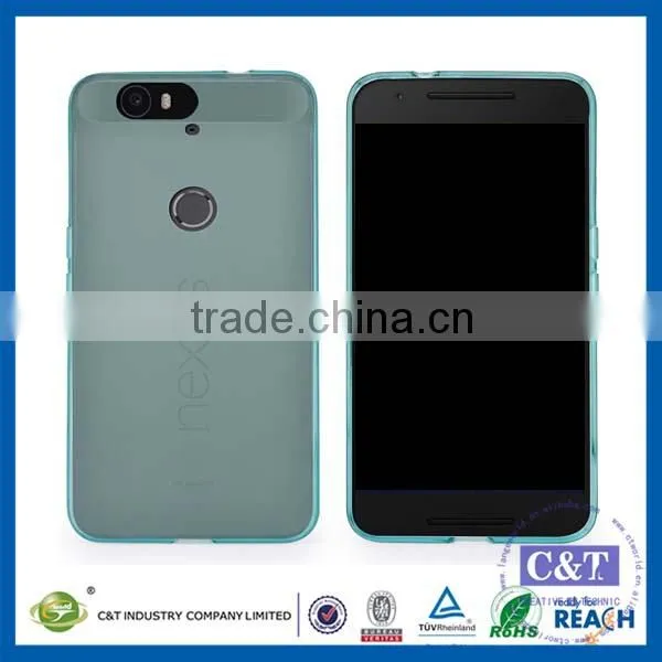 C&T Popular ultra-thin transparent soft tpu gel case back cover for huawei nexus 6p