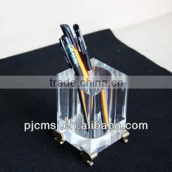 2014 newest crystal glass penholder for office decration or gifts pen holder