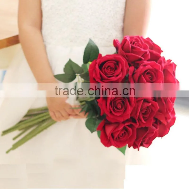 Romantic pink artificial wild flower rose for wedding