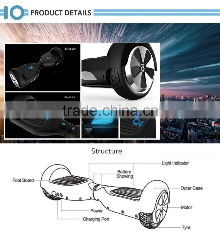 HOT!!!Original IO CHIC Newest model Haverboard 6.5inch/16.5cm 36v 4.4ah Lithium Battery Balance Scooter C