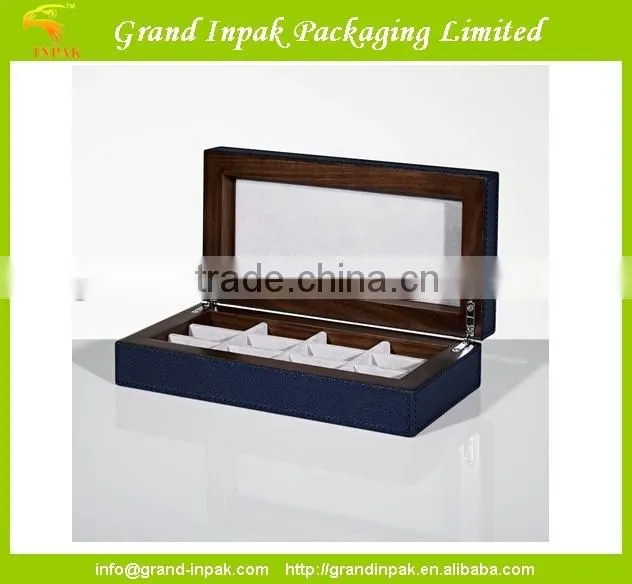 Luxury Large Cufflink Storage Display Box wrapping with leather