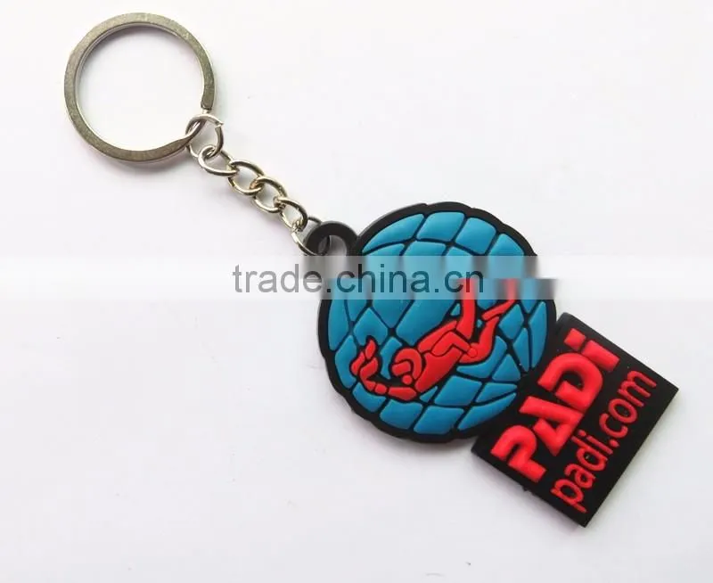 Funny Letter Printing Metal Key Chain Newest Soft Rubber Bag Keychain