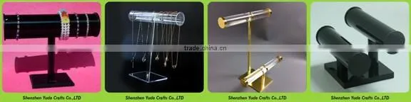 colorful luxury MDF acrylic jewelry display sets elegant necklace rings earrings display durable jewellery holder stand
