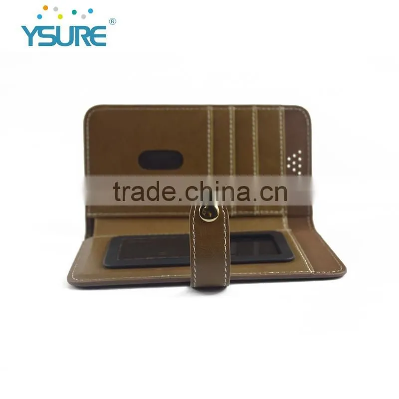 2016 New Products Colorful Style PU Leather Wallet Cases for Universal Mobile phone with many Card Slots