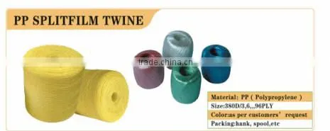 pp split film twine for waterproof baler twine banana twine