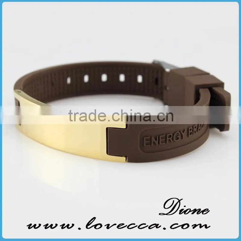 Good price blue personalized silicone bracelets 4 in 1 bio magnetic band