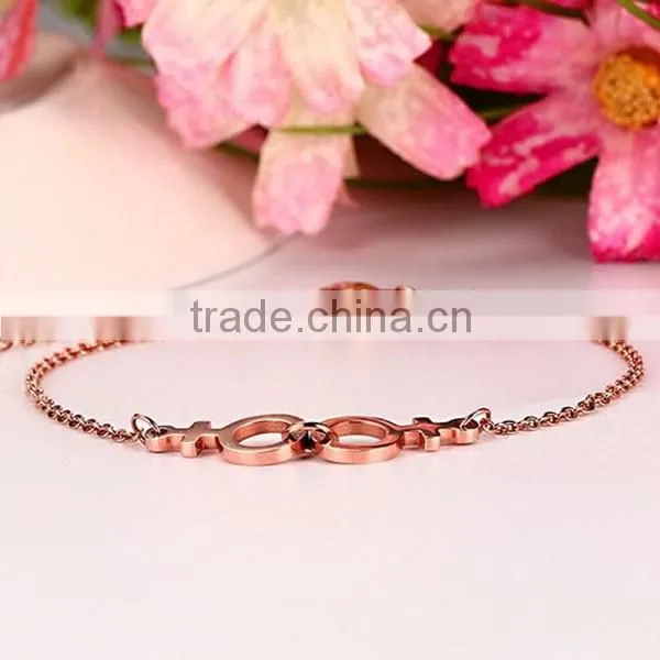 Stainless Steel Jewelry Rose Gold Plated Fashion Bracelet