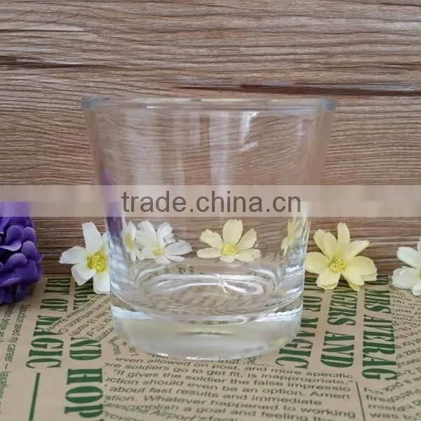 Clear egg shape glass tumbler with 400ML capacity and color bottom