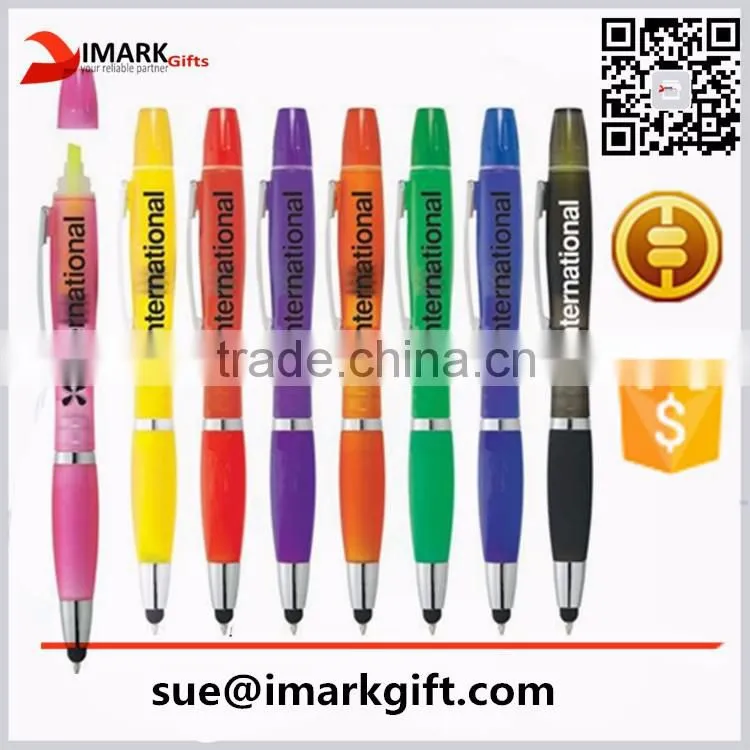 Twin Write Highlighter Pen And stylus touch Ballpoint Pen