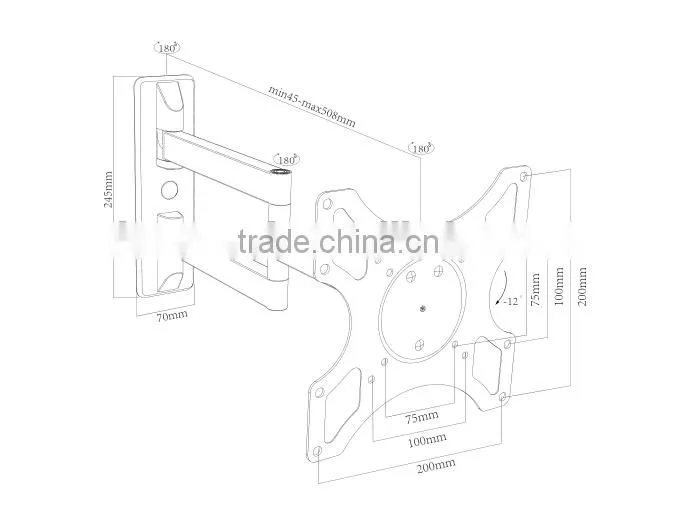 lcd tv mount for 17"-42", wholesale 180 degrees swivel tv wall mount