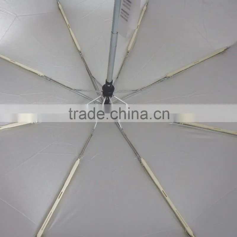 3 Fold full-automatic umbrella with lace uv umbrella