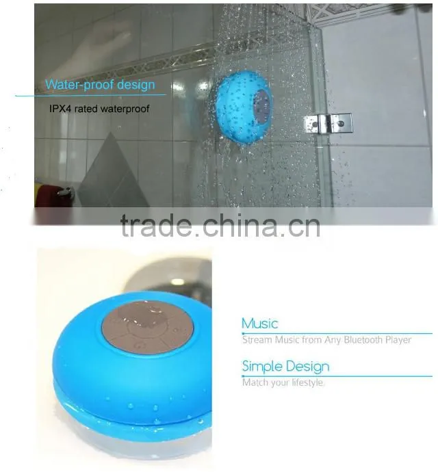 2014 Newest Multi-functional Bluetooth Shower Speaker W/ Built-in Micphone Supports Hands-free Calling & Stereo Music Play