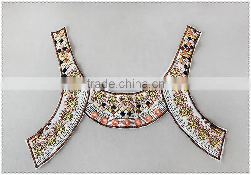 New design embroidered necklace, ethnic Colourful embroidered collar. women's garment collar
