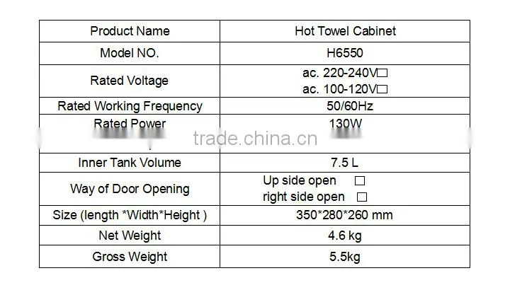 2017 Hot towel warmer cabinet user manual with UV light