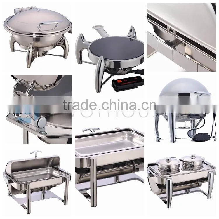 2017 New Model Commerical Glass Cover Hinged Lid Chafing Dish