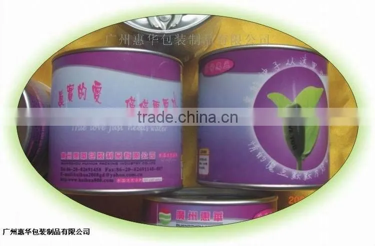 Cardboard easy open cans with DIY laser engraving words on canned message plant