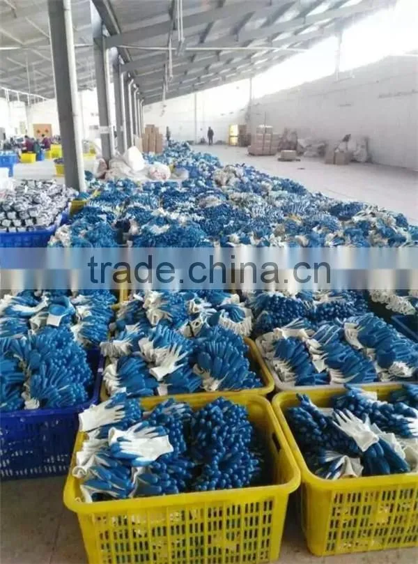 Safety nitrile coated nylon gloves latex palm coated work gloves