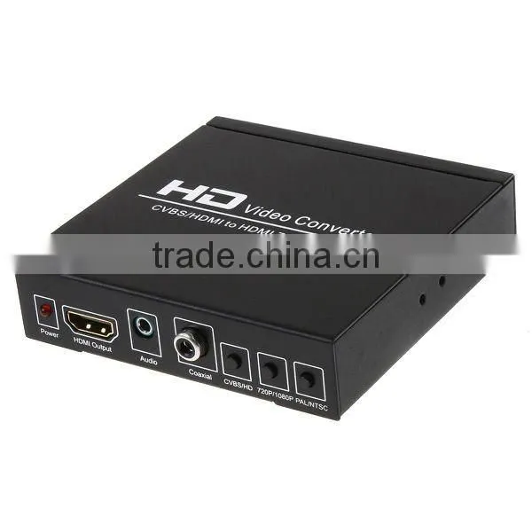 Composite AV CVBS L/R Audio HDMI to HDMI 720P/1080P HD Video Converter
