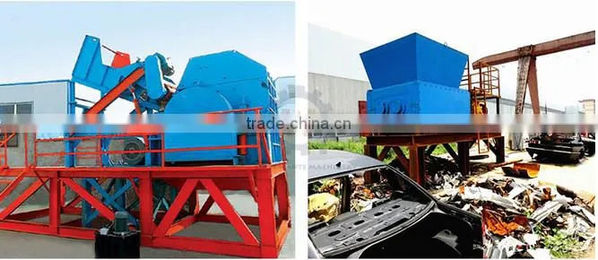 Double shaft metal shredder machine for scrap rubber