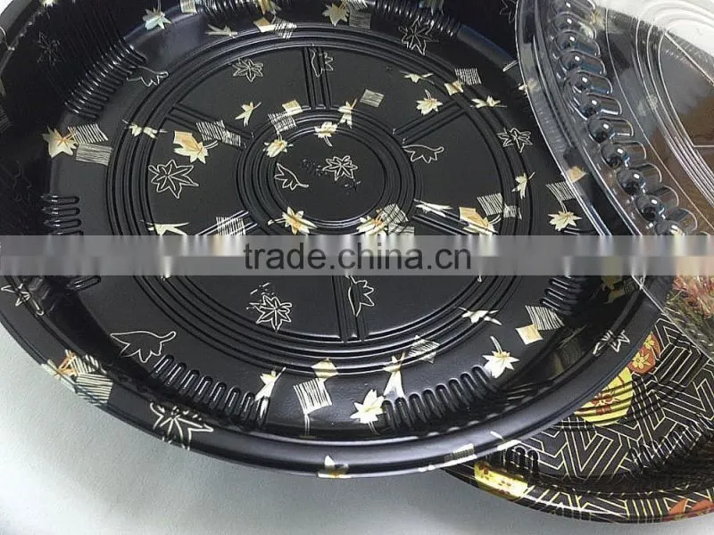 Disposable sushi tray sushi round tray plastic take away food tray