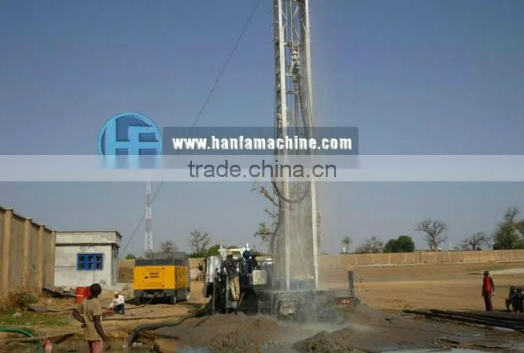big diameter drilling machines HFT350B truck water well drilling rig machine with Strong compressor force