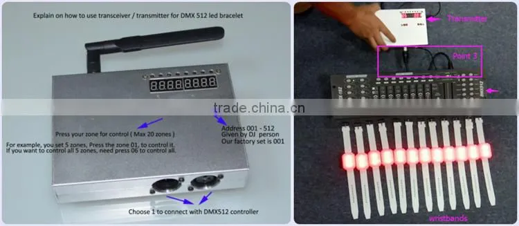 remote control wristband for events / party dmx wristband