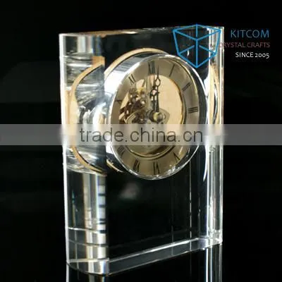 2016 optical crystal clock gift for home decor