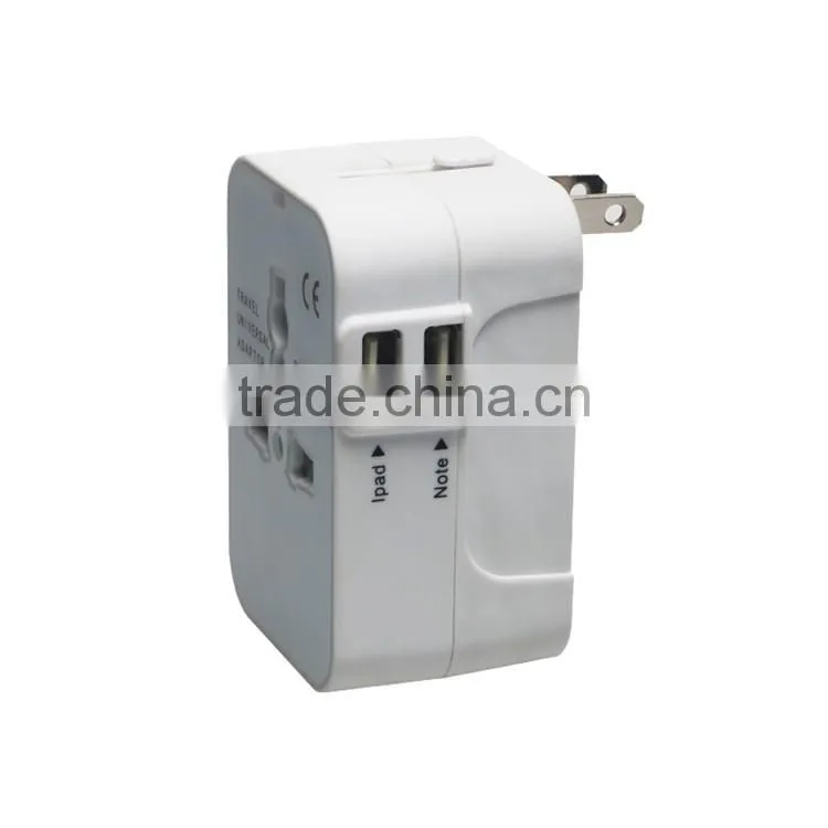 Factory Price USB Universal Portable Travel Plug Unique Travel Plug Superb Quality AC 250V Customized with double USB port