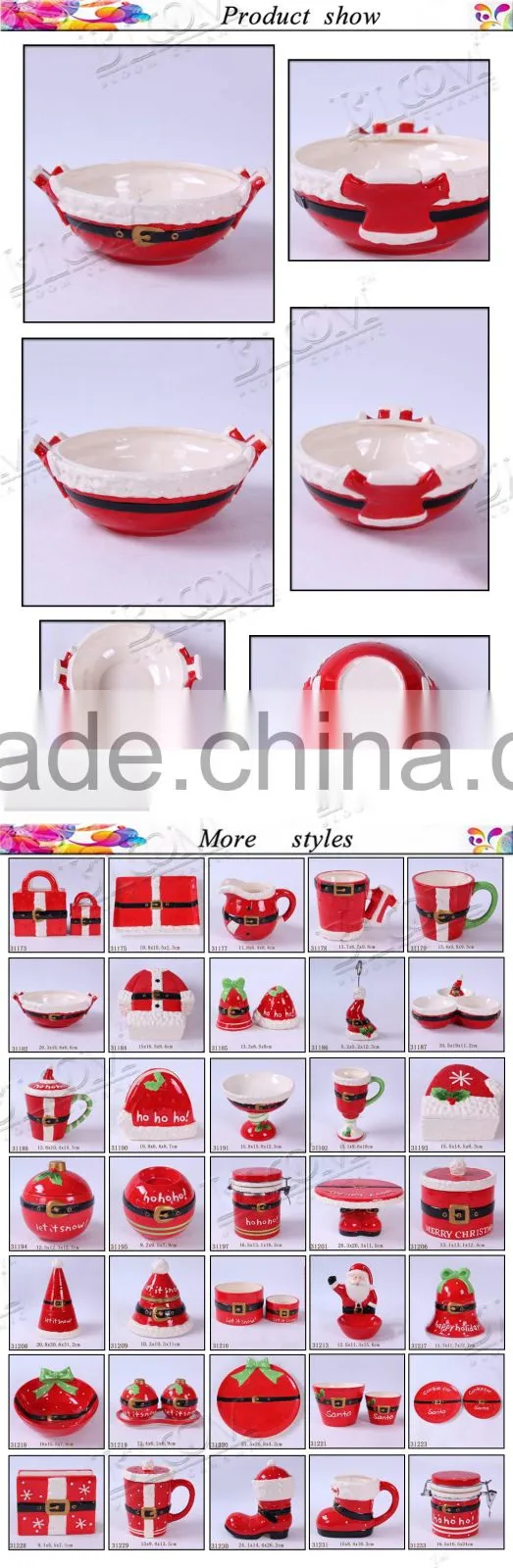 Big christmas gift decoration ceramic soup bowl